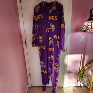 Concepts Sport Minnesota Vikings One Piece Footie Pajamas Size Large